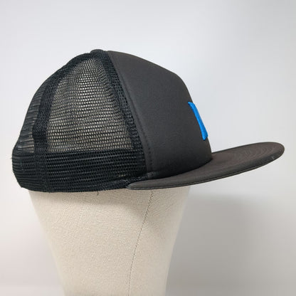 Hurley Trucker Hat Gray Blue One Size Mesh Foam Front Snapback Flat Brim Logo