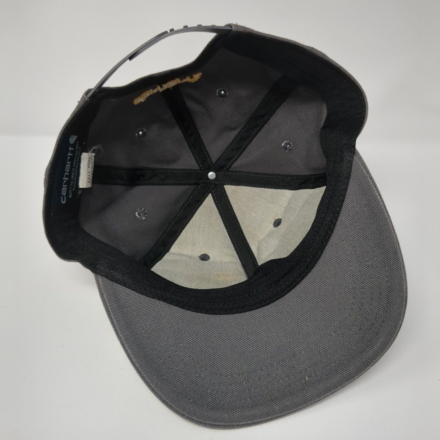 Carhartt Snapback Hat Gray One Size Adjustable Embroidered Patch Logo 6 Panel