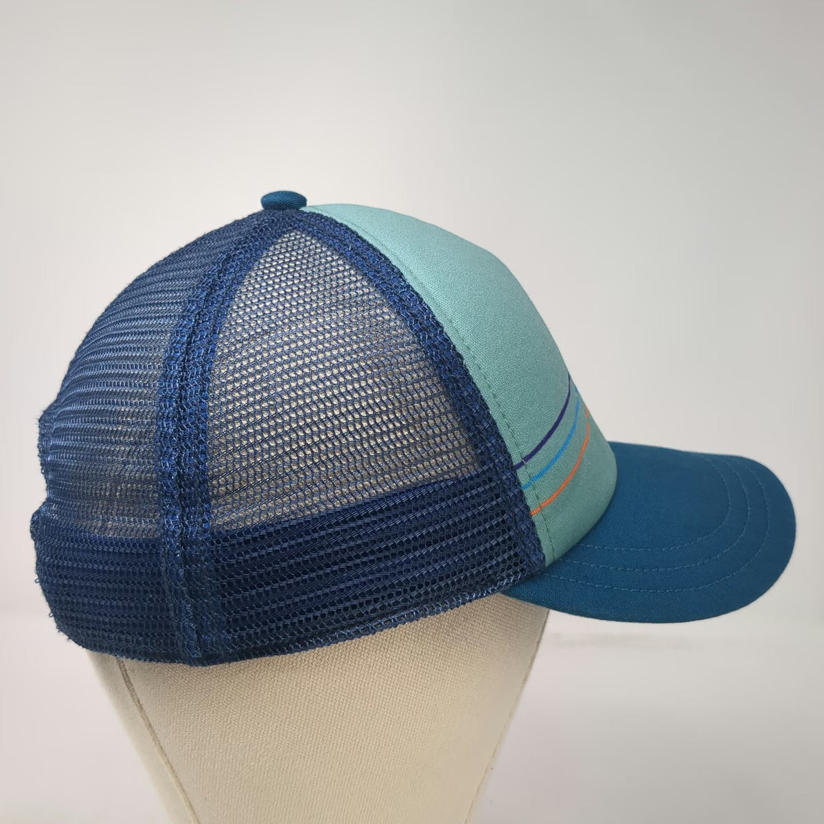 Patagonia Trucker Hat Blue One Size Wave Bird Graphic Mesh Snapback Foam Crown