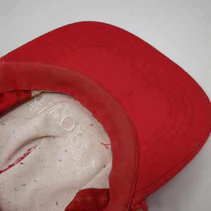 5 Panel Red One Size #1 Poppy Nylon Rope Snapback Hat Embroidered Adjustable