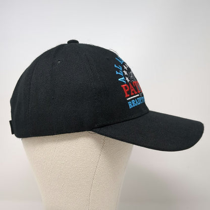 Black Baseball Cap One Size Patriot Gun Ready To Defend Flag Brim Strapback Hat