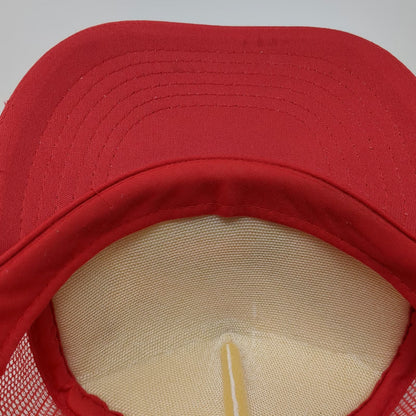 Abby Paffrath Trucker Hat Red White One Size Handmade Jackson Hole Fishing Fly