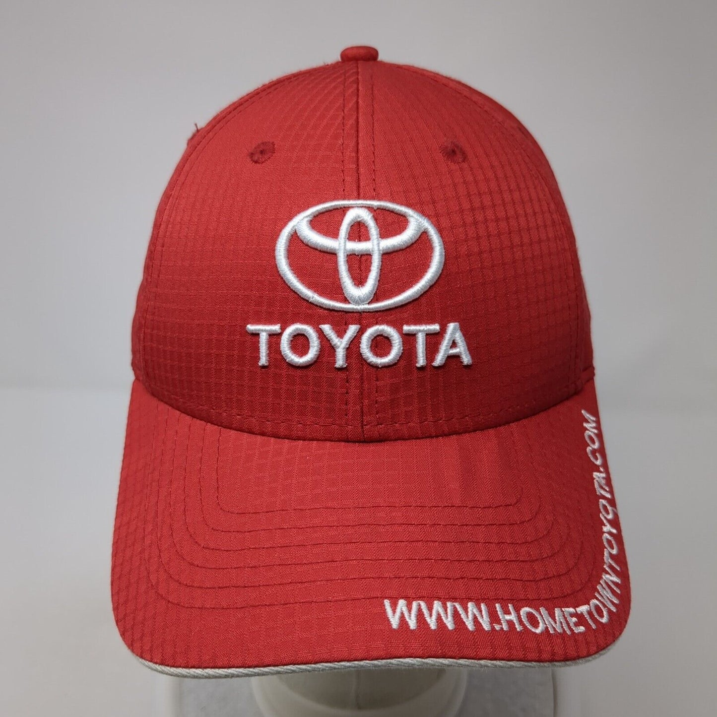 Toyota Hometown Strapback Hat Red One Size Adjustable Embroidered Atlanta Cap