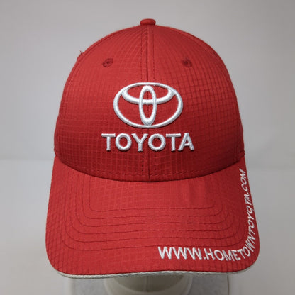 Toyota Hometown Strapback Hat Red One Size Adjustable Embroidered Atlanta Cap