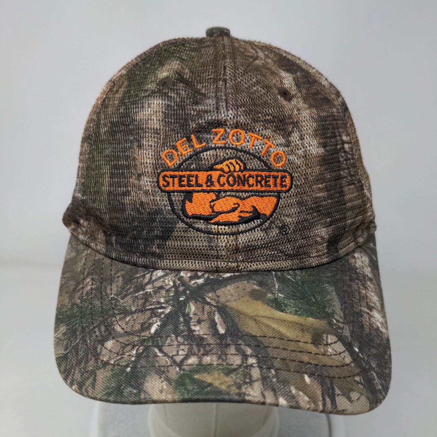 Del Zotto Steel & Concrete Strapback Hat Camo OSFA Embroidered 6 Panel