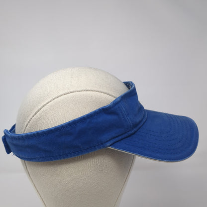 Otto Strapback Visor Hat Blue One Size Adjustable Embroidered Logo