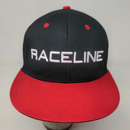 Raceline Wheel Men's Snapback Hat Red Black Adjustable Embroidered Logo