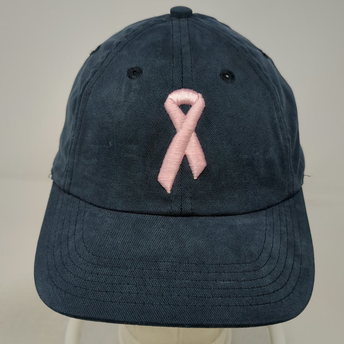 American Cancer Society Baseball Cap Blue One Size Pink Ribbon Slideback Hat