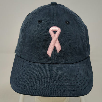 American Cancer Society Baseball Cap Blue One Size Pink Ribbon Slideback Hat