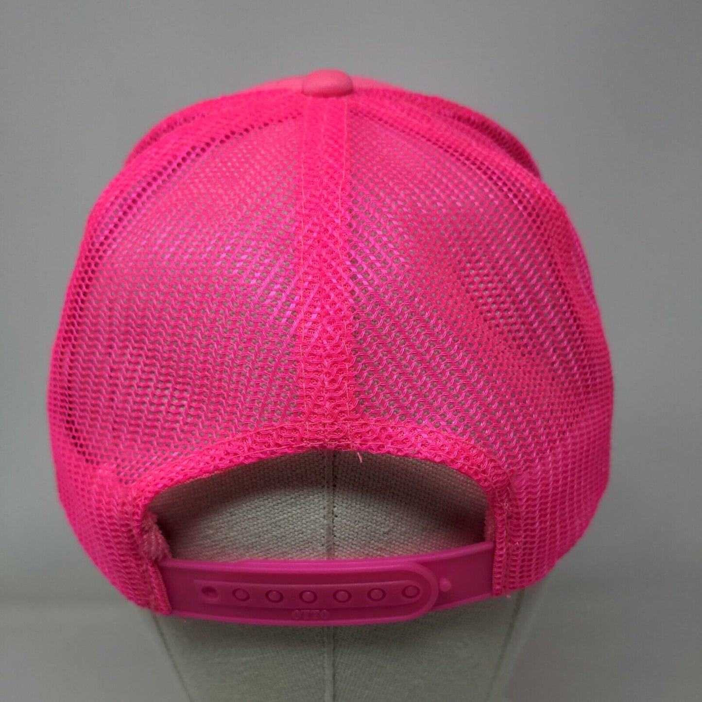 KAS&F Snapback Trucker Hat Pink OSFM Adjustable Mesh Back Rope Otto