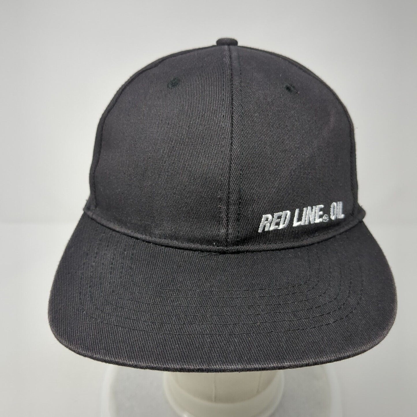Red Line Oil Snapback Hat Black One Size Adjustable Embroidered 6 Panel Cotton