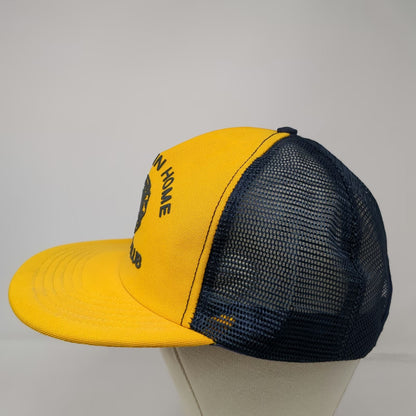 Stylemaster Trucker Hat Yellow Blue 7 5/8 Mountain Home Lions Club Vintage USA