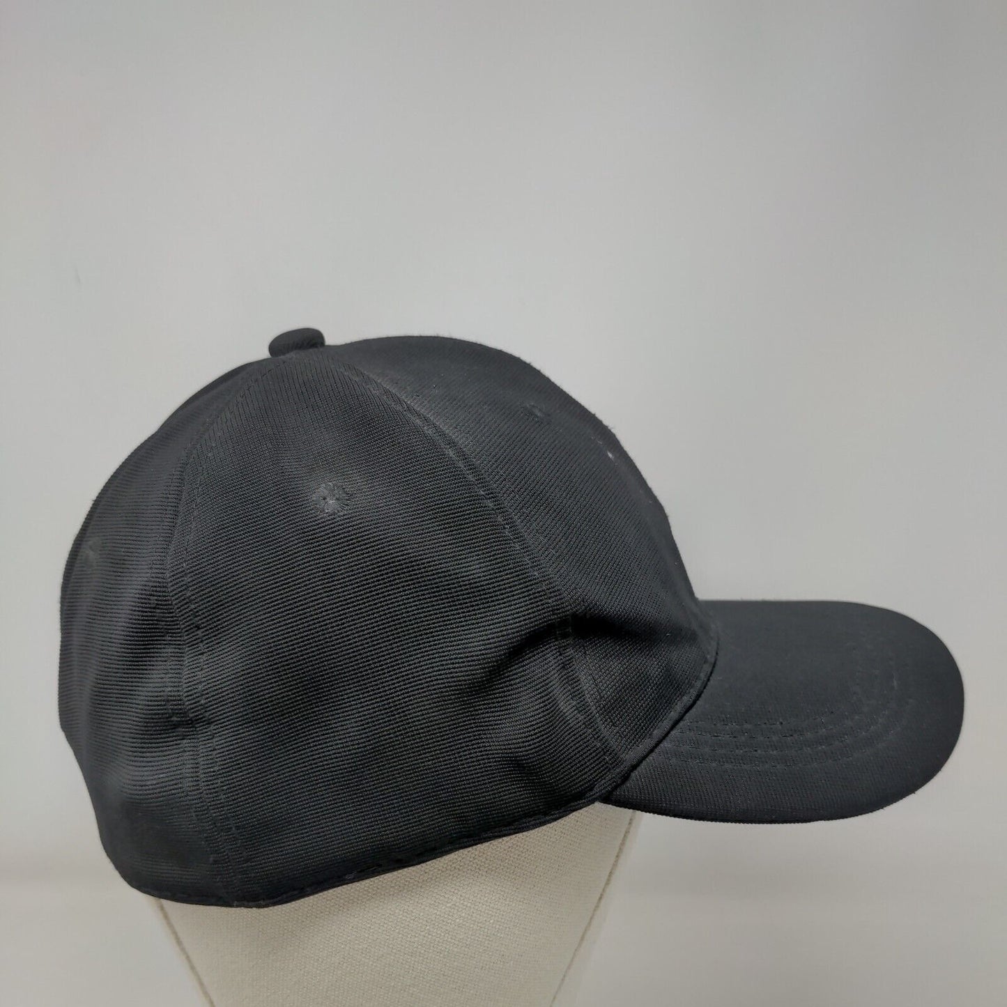 Unbranded Fitted Hat Black One Size Vent Holes 6 Panel Solid Blank