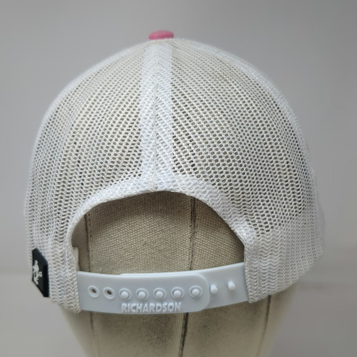Richardson Trucker Hat Pink White One Size Mesh Snapback 4Bagger Cornhole Lion