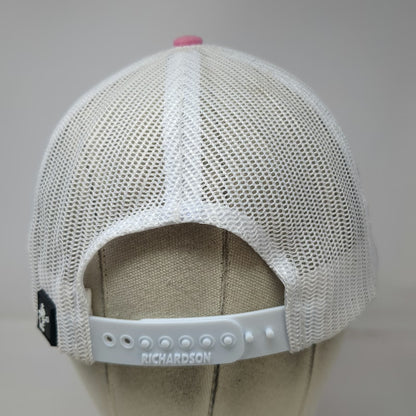 Richardson Trucker Hat Pink White One Size Mesh Snapback 4Bagger Cornhole Lion