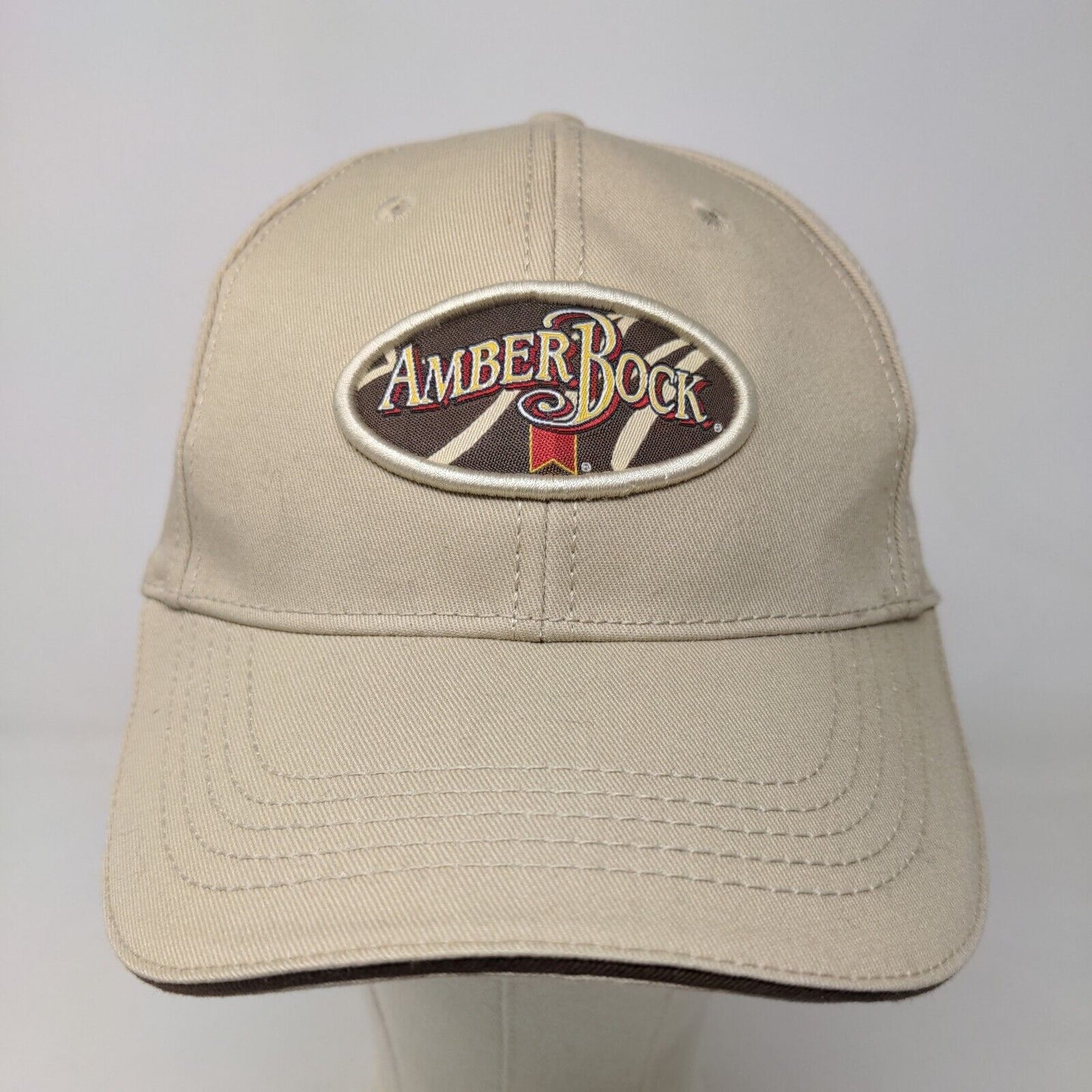 Amber Bock Men's Slideback Hat Tan Size OSFA Embroidered Logo 100% Cotton Beer