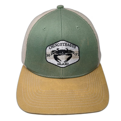 Outdoor Cap Chincoteague Island Crab Trucker Hat One Size Green Yellow Snapback