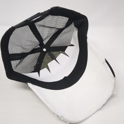 Unbranded Snapback Mesh Back Trucker Hat Multicolor Rhinestone Gem Peace Logo