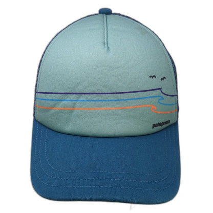 Patagonia Trucker Hat Blue One Size Wave Bird Graphic Mesh Snapback Foam Crown