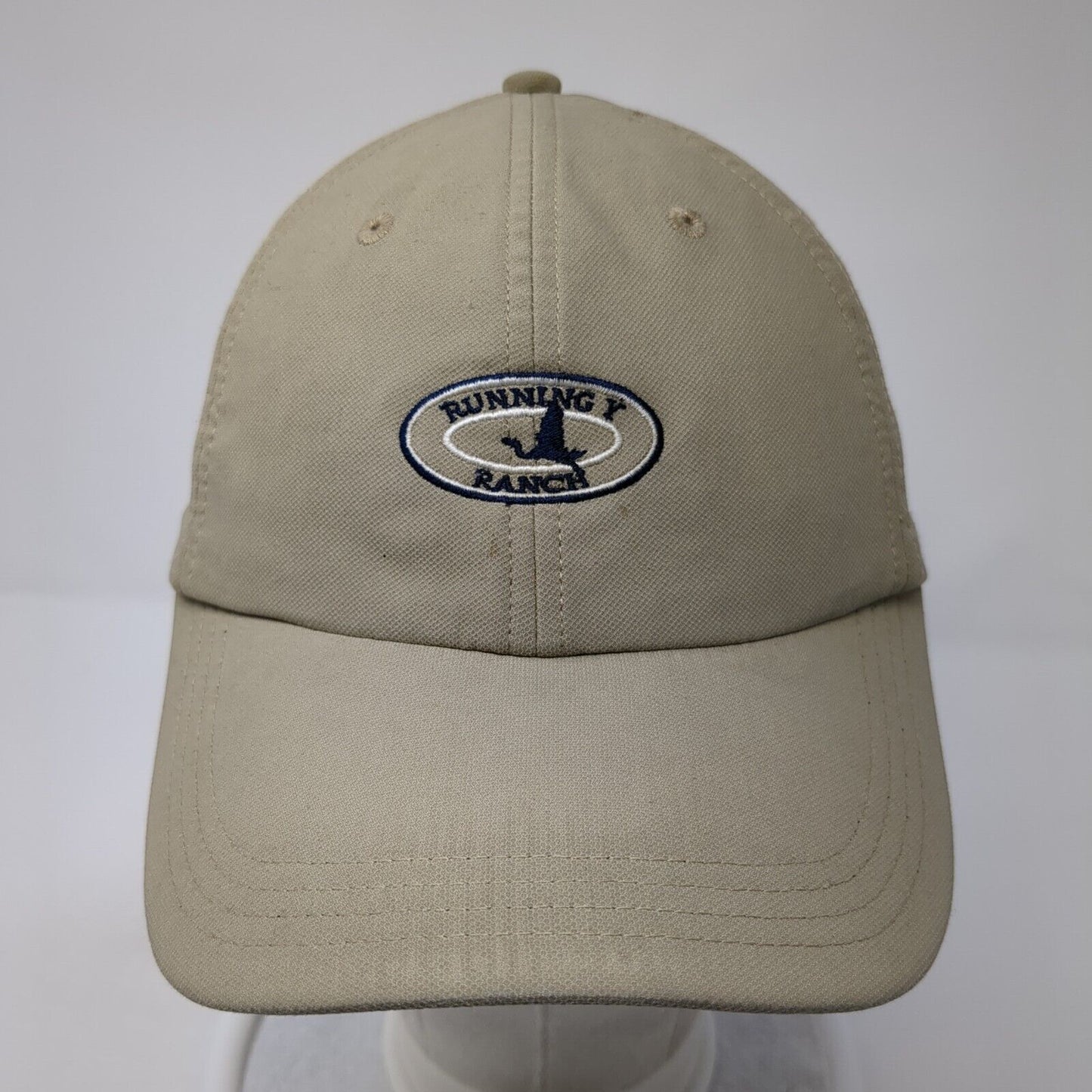 Running Y Ranch Strapback Hat Tan One Size Adjustable Embroidered