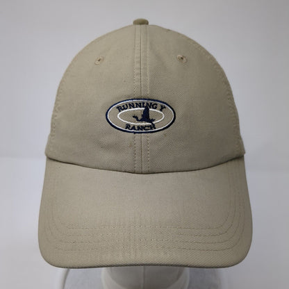 Running Y Ranch Strapback Hat Tan One Size Adjustable Embroidered