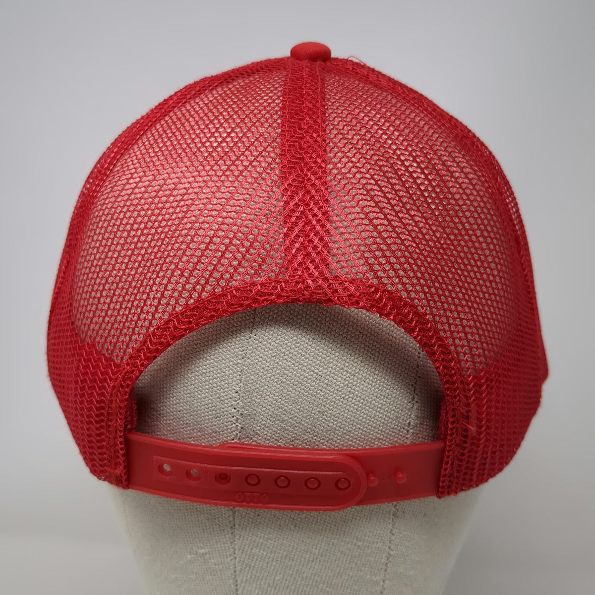 Otto Trucker Hat Red One Size Puzzle Effect Owl Graphic Mesh Snapback Foam Front