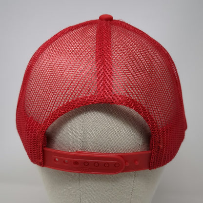 Otto Trucker Hat Red One Size Puzzle Effect Owl Graphic Mesh Snapback Foam Front
