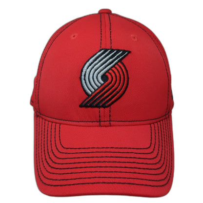 Portland Trail Blazers NBA Adidas Baseball Cap Red M Stretch Fit Logo Team Hat