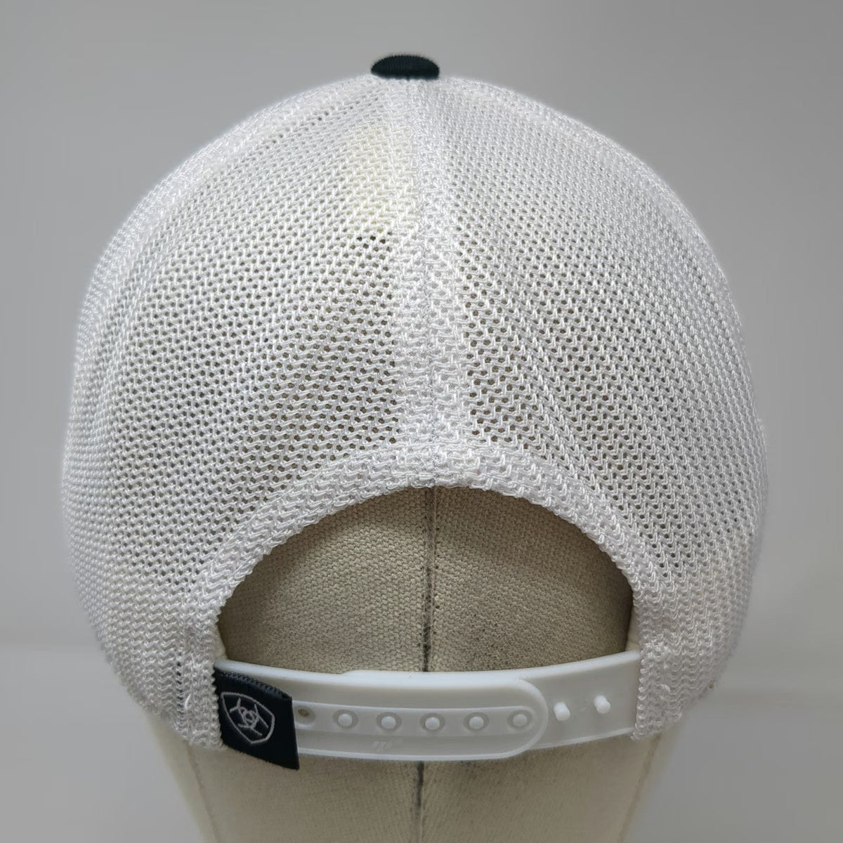 Ariat Trucker Hat Black White Yellow One Size Mesh Snapback Work Logo Patch