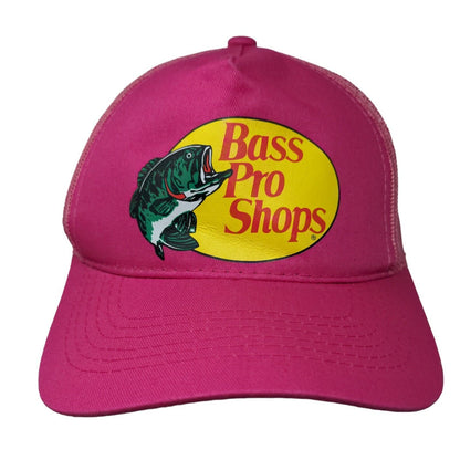 Bass Pro Shops Gone Fishing Snapback Mesh Back Trucker Hat Pink OSFM