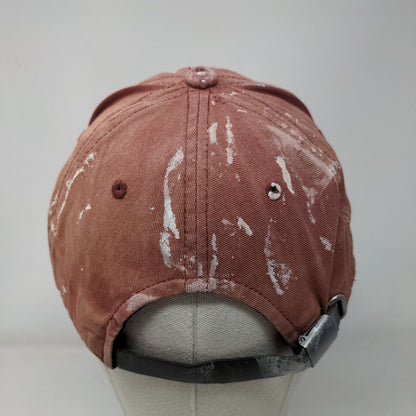 Champion Slideback Hat Red OSFM Leather Strap Embroidered 6 Panel