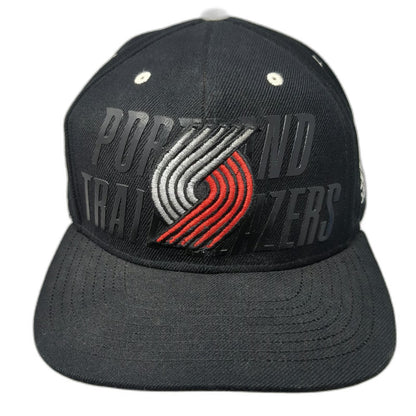 adidas Portland Trail Blazers NBA Snapback Black One Size Draft Hat Flat Brim