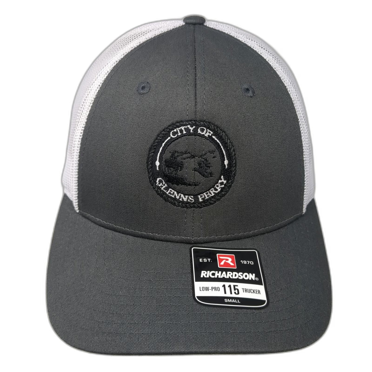 Richardson Trucker Hat Gray White S City Of Glenns Ferry Mesh Back Snapback