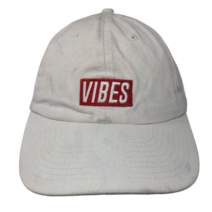VIBES Slideback Hat Cream One Size Adjustable Embroidered 6 Panel Cotton