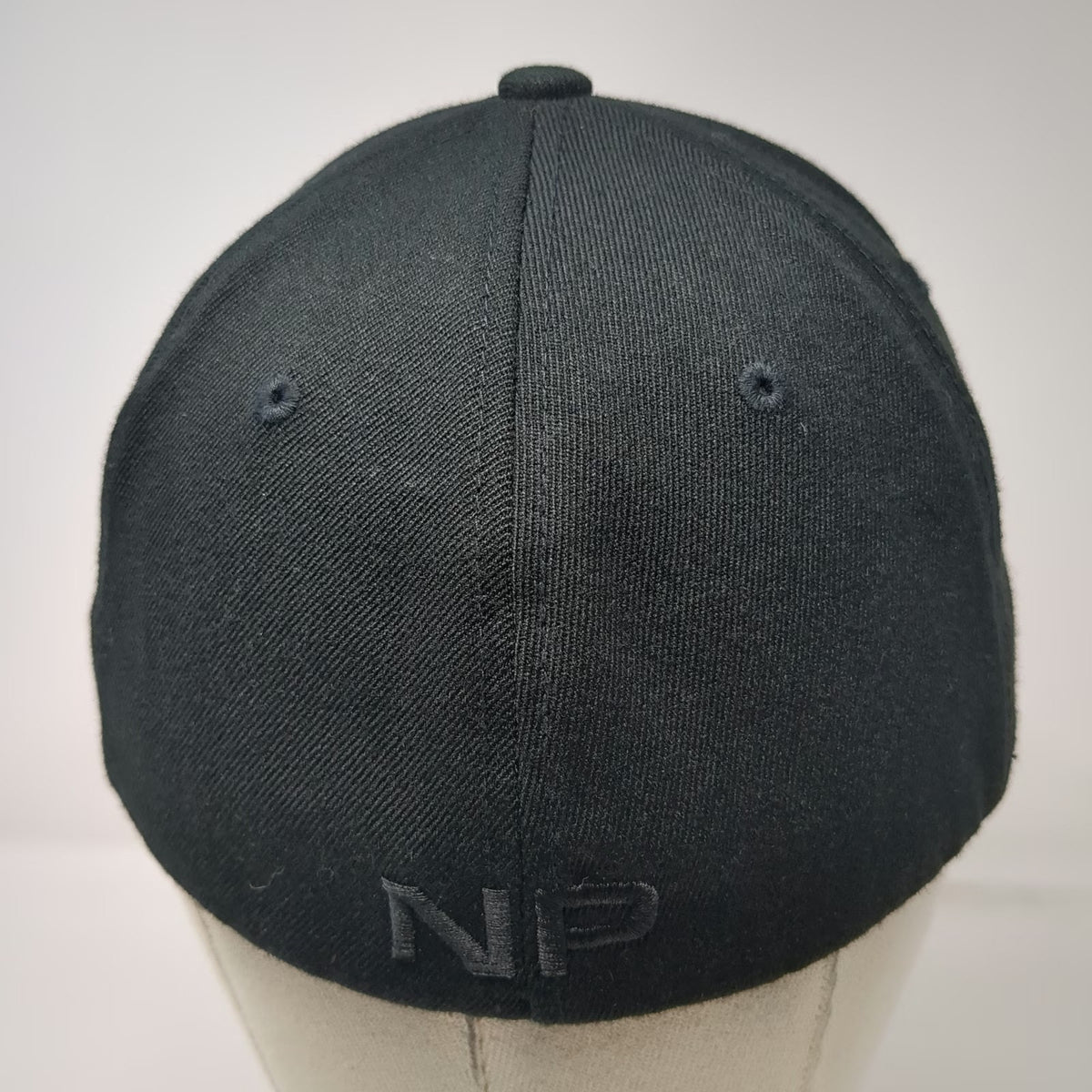 Flexfit Baseball Cap Black M Raised Logo NP Embroidery Wool Blend Comfort hat