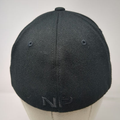 Flexfit Baseball Cap Black M Raised Logo NP Embroidery Wool Blend Comfort hat