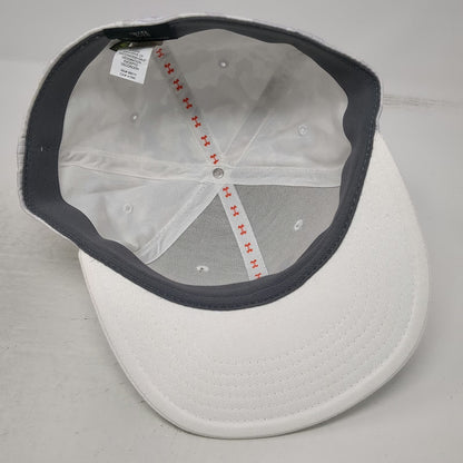 Under Armour Baseball Cap White XL Stretch Fit Camo Flat Brim Embroidered Logo