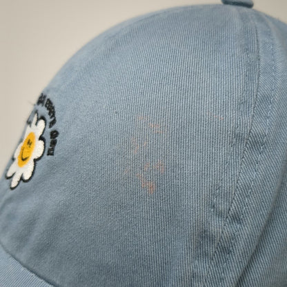 Baseball Cap Blue OSFM Earth Day Every Day Smiling Daisy Flower Slideback Hat