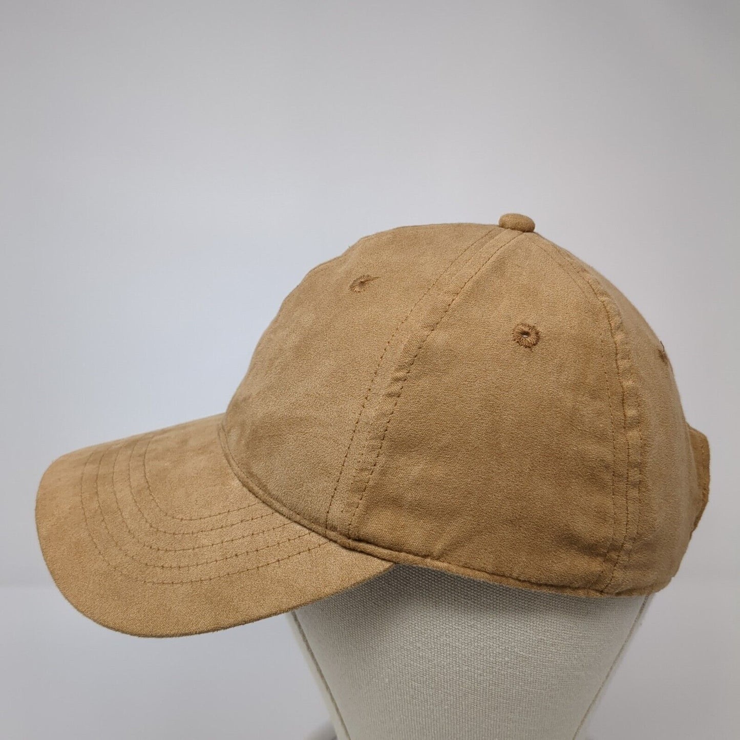 Unbranded Slideback Hat Brown One Size Solid 6 Panel Vent Holes Blank