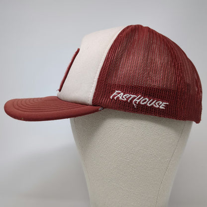 Fasthouse Trucker Hat Red One Size Moto Crew Mesh Snapback House of Good Times