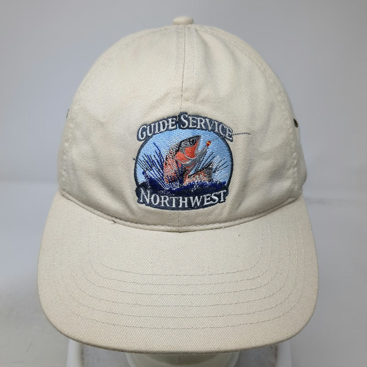 ITC Baseball Cap Beige One Size Guide Service Northwest Fishing Slideback Hat