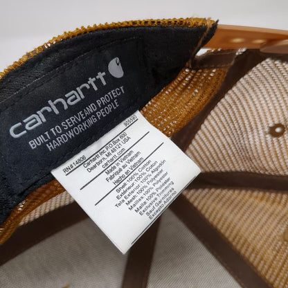 Carhartt Brown Salt Lake Prefab Embroidered Mesh Back Snapback Trucker Hat OS