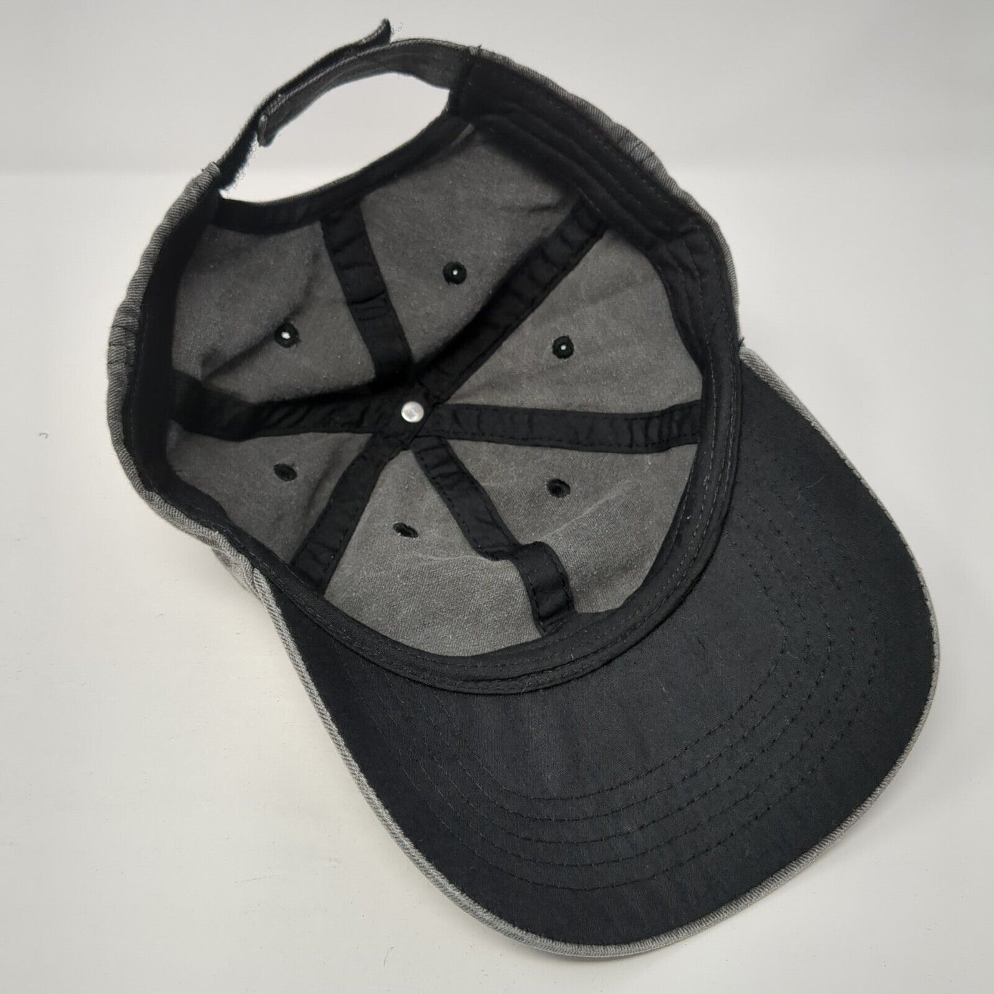 Unbranded Strapback Hat Gray Black Soot One Size Adjustable Blank
