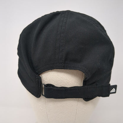 Adidas 3 Stripes Climalite Strapback Hat Black One Size Embroidered