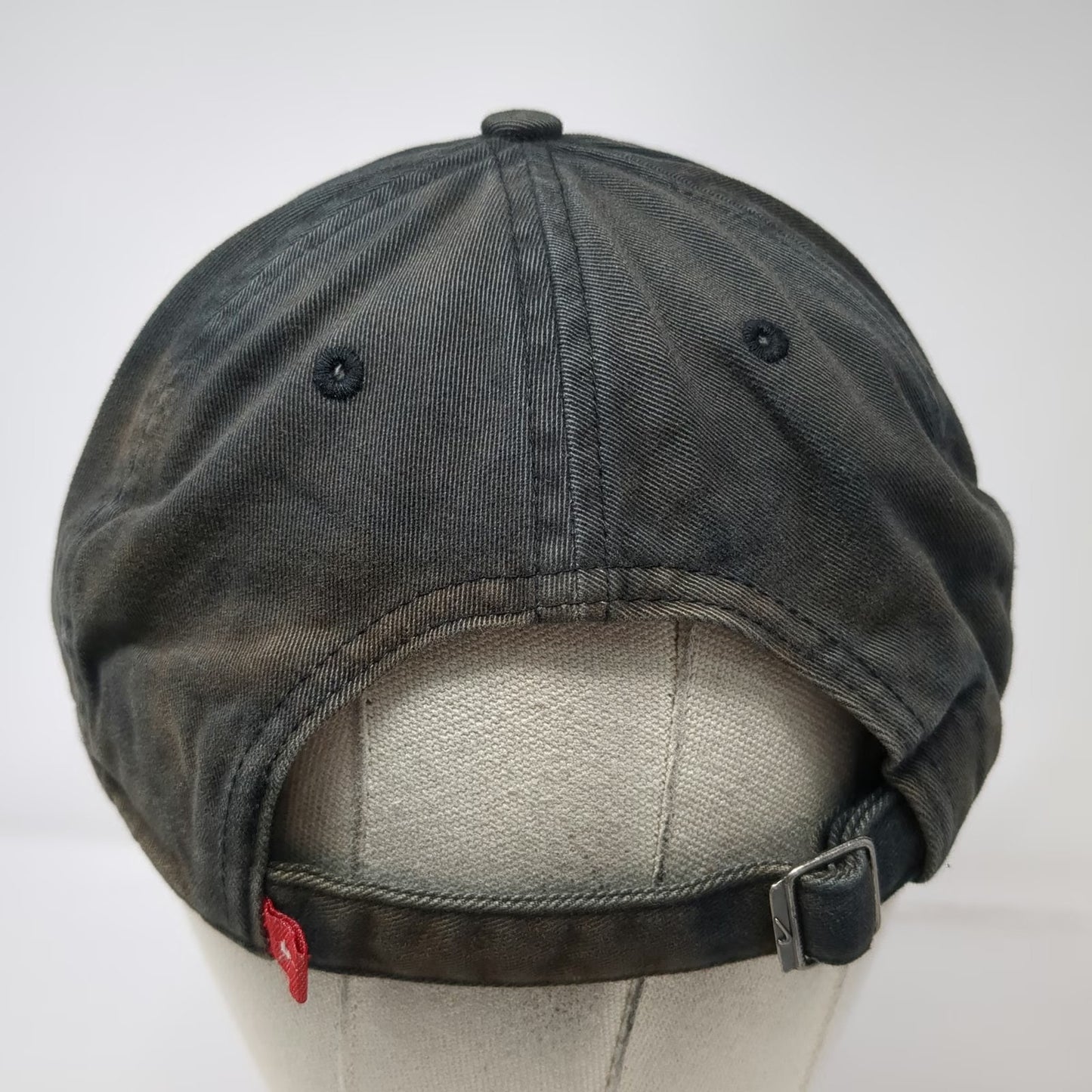 Nike Baseball Cap Black Embroidered Swoosh Slideback Hat Vintage Gray Tag