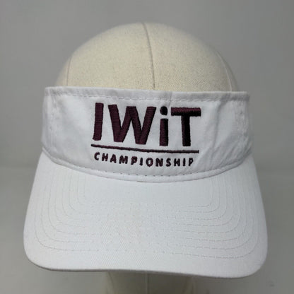 Unbranded Women's Strapback Sun Visor Cap White IWiT Championship Golf Logo