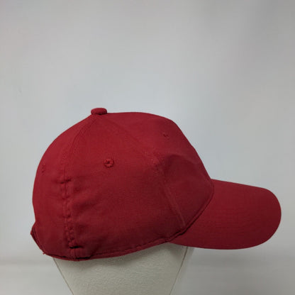 George Strapback Hat Red One Size Adjustable Vented Holes 6 Panel Blank