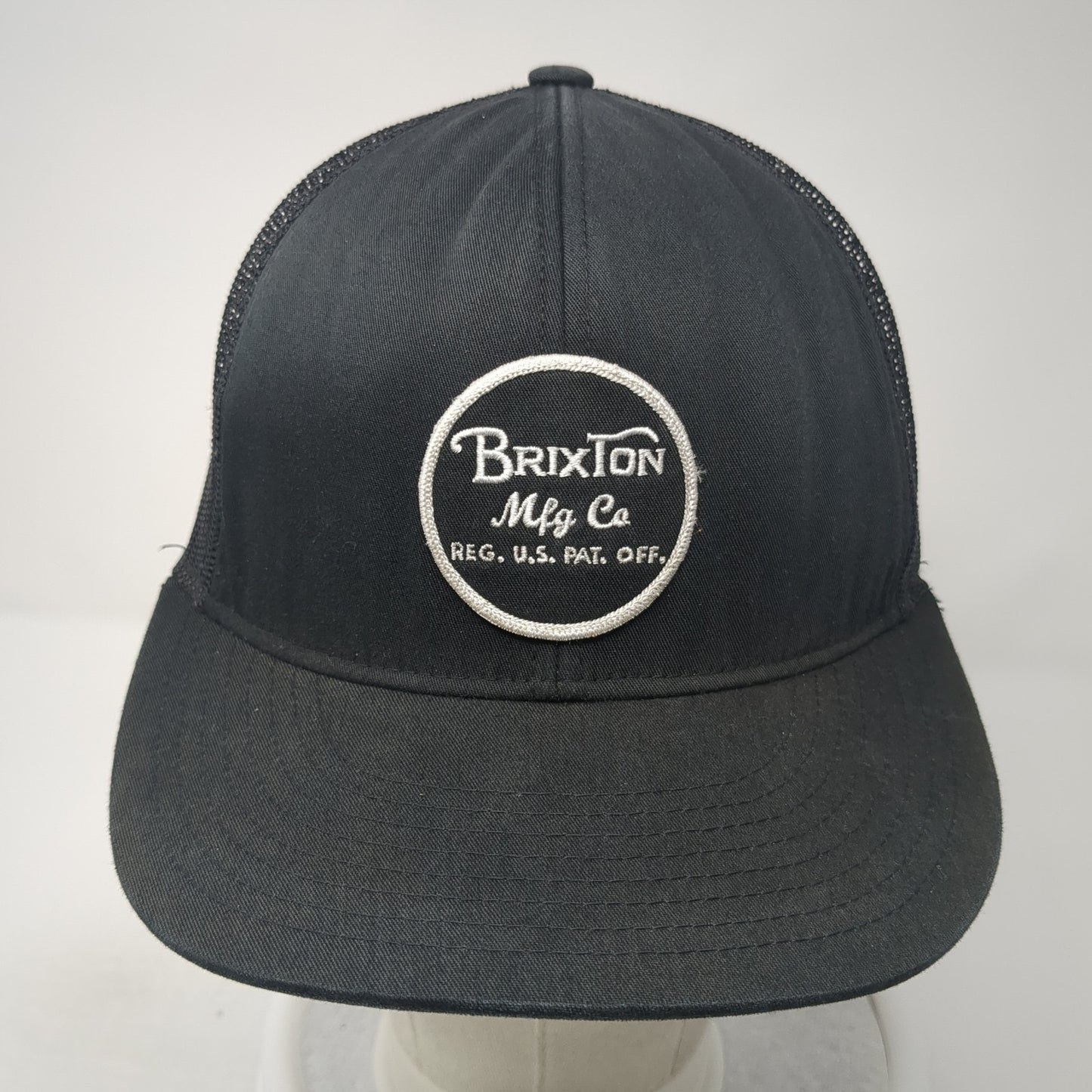 Brixton Mfg Co. Snapback Trucker Hat Black One Size Adjustable Embroidered