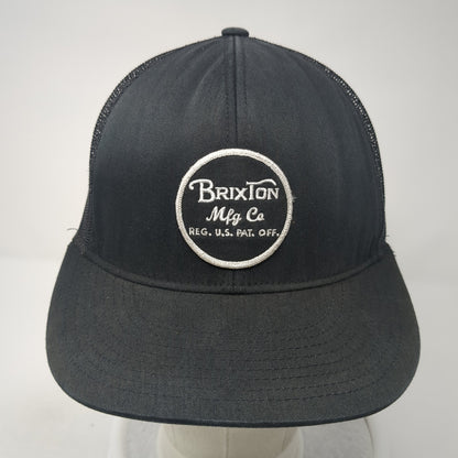 Brixton Mfg Co. Snapback Trucker Hat Black One Size Adjustable Embroidered