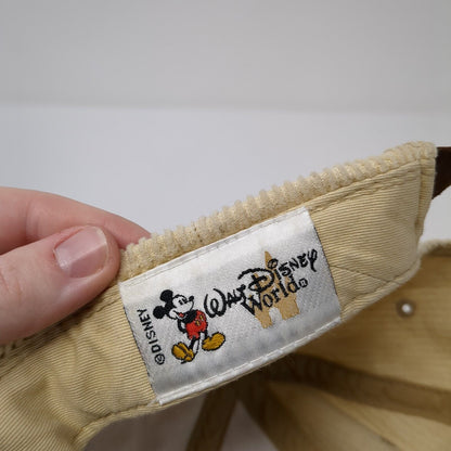 Walt Disney World Slideback Hat Tan One Size Adjustable Corduroy Mickey Mouse